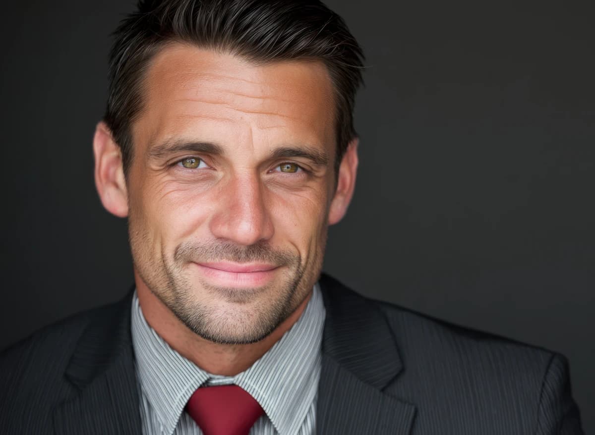 Mark Darland, Cloud Access Security Broker (CASB) specialist, in a dark pinstripe suit and red tie