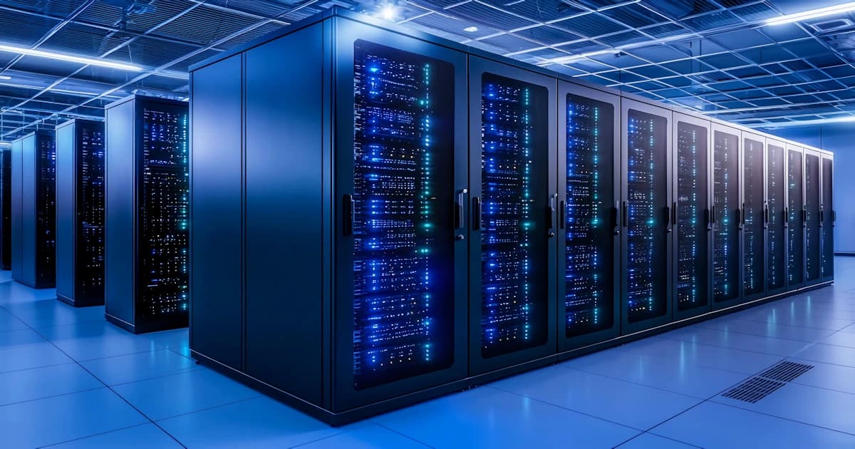 Enterprise data center server racks representing Mark Darland's Security Content Automation Protocol (SCAP) and infrastructure security expertise